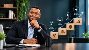 How long does executive coaching take to show results with a 1–3 to 9–12+ month business growth timeline